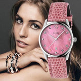 Gucci G-Timeless Pink Mother of Pearl Dial Pink Leather Strap Watch For Women - YA126586 Buy Now By Gucci