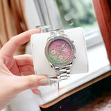 Guess Sol Chronograph Crystals Multicolor Dial Silver Steel Strap Watch For Women - GW0483L1 Buy Now By Guess