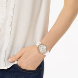 Guess Cosmo Diamonds Silver Dial White Rubber Strap Watch for Women - GW0034L2 Buy Now By Guess