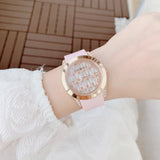 Guess Clarity Gold Dial Pink Silicone Strap Watch for Women - GW0109L2 Buy Now By Guess