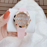 Guess Clarity Gold Dial Pink Silicone Strap Watch for Women - GW0109L2 Buy Now By Guess