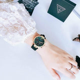 Guess Solstice Green Dial Black Rubber Strap Watch for Women - GW0113L1 Buy Now By Guess