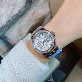 Guess Limelight Crystals White Dial Blue Rubber Strap Watch for Women - W1053L5 Buy Now By Guess