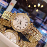 Guess Park Ave South Analog White Dial Gold Steel Strap Watch For Women - W0767L2 Buy Now By Guess