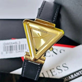 Guess Fame Quartz Gold Dial Black Leather Strap Watch For Women - GW0548L3 Buy Now By Guess