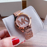 Michael Kors Slim Runway Rose Gold Dial Rose Gold Steel Strap Watch for Women - MK3549 Buy Now By Michael Kors