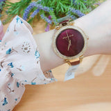 Michael Kors Parker Mother of Pearl Red Dial Two Tone Steel Strap Watch for Women - MK6427 Buy Now By Michael Kors