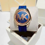 Michael Kors Janelle Three Hand Blue Dial Blue Rubber Strap Watch For Women - MK7140 Buy Now By Michael Kors