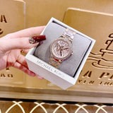 Michael Kors Camille Three Hand Rose Gold Dial Rose Gold Steel Strap Watch For Women - MK7197 Buy Now By Michael Kors