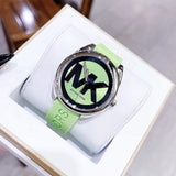 Michael Kors Janelle Three Hand Neon Green Dial Neon Green Rubber Strap Watch For Women - MK7351 Buy Now By Michael Kors