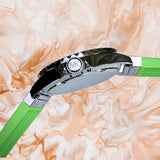 Michael Kors Everest Three Hand Crystals Silver Dial Green Silicone Strap Watch For Women - MK7360 Buy Now By Michael Kors