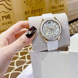 Michael Kors Jessa Quartz Gold Dial White Silicone Strap Watch For Women - MK7267 Buy Now By Michael Kors