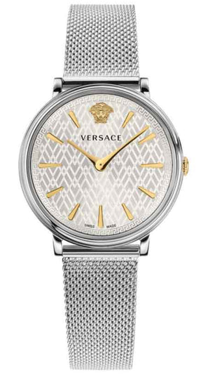 Versace V-Circle Quartz Silver Dial Silver Mesh Strap Watch for Women - VBP050017 Buy Now By Versace