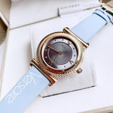 Versace V-Motif Grey Dial Blue Leather Strap Watch for Women - VERE00318 Buy Now By Versace