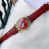 Versace V-Motif Red Dial Red Leather Strap Watch for Women - VERE00418 Buy Now By Versace