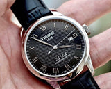 Tissot Le Locle Powermatic 80 Black Dial Black Leather Strap Watch For Men - T006.407.16.053.00 Buy Now By Tissot