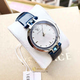 Versace Olympo Gleam White Dial Green Leather Strap Watch for Women - VAN020016 Buy Now By Versace