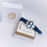 Versace Aion Chronograph Blue Dial Blue Leather Strap Watch for Men - VE1D01220 Buy Now By Versace