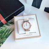 Versace Greca White Dial White Leather Strap Watch for Women - VELW00120 Buy Now By Versace