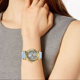 Versace V-Motif Grey Dial Blue Leather Strap Watch for Women - VERE00318 Buy Now By Versace