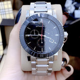 Burberry The City Black Dial Silver Steel Strap Watch for Men - BU9380 Buy Now By Burberry