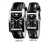 Emporio Armani Classic Black Dial Black Leather Strap Watch For Women - AR0144 Buy Now By Emporio Armani