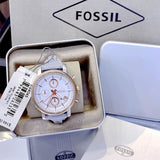 Fossil Original Boyfriend White Dial Light Blue Leather Strap Watch for Women - ES4045 Buy Now By Fossil