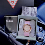 Guess Clarity Gold Dial Pink Silicone Strap Watch for Women - GW0109L2 Buy Now By Guess
