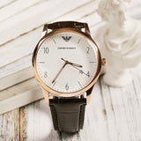 Emporio Armani Beta Chronograph White Dial Brown Leather Strap Watch For Men - AR1915 Buy Now By Emporio Armani