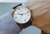 Emporio Armani Dress Quartz White Dial Brown Leather Strap Watch For Men - AR11011 Buy Now By Emporio Armani