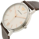 Emporio Armani Herren White Dial Brown Leather Strap Watch For Men - AR11103 Buy Now By Emporio Armani