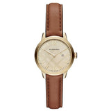 Burberry The Classic Champagne Gold Dial Brown Leather Strap Watch for Women - BU10101 Buy Now By Burberry