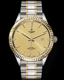 Tudor Style Automatic Gold Dial Two Tone Steel Strap Watch for Men - M12713-0001 Buy Now By Tudor