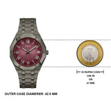 Guess Asset Quartz Red Dial Black Steel Strap Watch For Men - GW0575G5 Buy Now By Guess