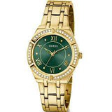 Guess Cosmo Diamonds Green Dial Gold Steel Strap Watch for Women - GW0033L8 Buy Now By Guess