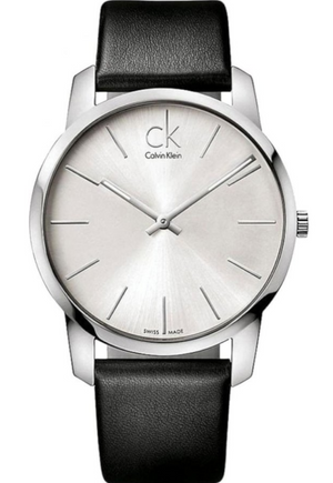 Calvin Klein Post Minimal Silver Dial Black Leather Strap Watch for Men - K7621192 Buy Now By Calvin Klein