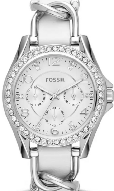 Fossil Riley White Dial White Leather Strap Watch for Women - ES3463 Buy Now By Fossil