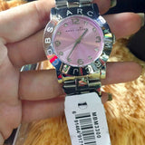 Marc Jacobs Amy Life Pink Dial Silver Steel Strap Watch for Women - MBM3300 Buy Now By Marc Jacobs