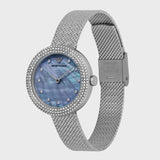 Emporio Armani Rosa Diamonds Mother of Pearl Blue Dial Silver Mesh Bracelet Watch For Women - AR11380 Buy Now By Emporio Armani