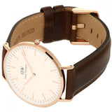 Daniel Wellington Classic Bristol White Dial Brown Leather Strap Watch For Men - DW00100009 Buy Now By Daniel Wellington