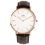 Daniel Wellington Classic York White Dial Brown Leather Strap Watch For Men - DW00100011 Buy Now By Daniel Wellington