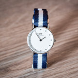 Daniel Wellington Classy Glasgow White Dial Two Tone NATO Strap Watch For Women - DW00100074 Buy Now By Daniel Wellington