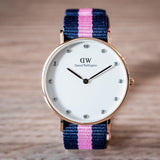 Daniel Wellington Classy Winchester White Dial Two Tone NATO Strap Watch For Women - DW00100077 Buy Now By Daniel Wellington