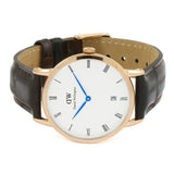 Daniel Wellington Dapper York White Dial Brown Leather Strap Watch For Women - DW00100093 Buy Now By Daniel Wellington