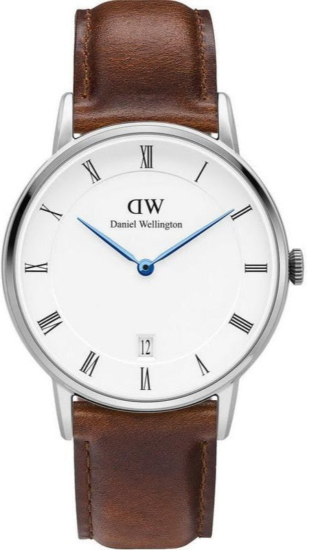Daniel Wellington Dapper St Mawes White Dial Brown Leather Strap Watch For Women - DW00100095 Buy Now By Daniel Wellington