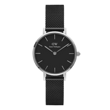 Daniel Wellington Petite Ashfield Black Dial Black Mesh Strap Watch For Women - DW00100246 Buy Now By Daniel Wellington