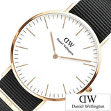 Daniel Wellington Classic Cornwall White Dial Black Nylon Strap Watch For Men - DW00100257 Buy Now By Daniel Wellington