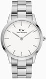 Daniel Wellington Iconic White Dial Silver Steel Strap Watch For Men - DW00100341 Buy Now By Daniel Wellington