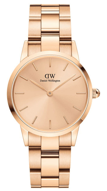 Daniel Wellington Iconic Link Unitone Rose Gold Dial Rose Gold Steel Strap Watch For Women - DW00100401 Buy Now By Daniel Wellington