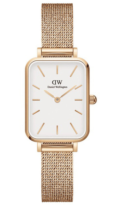 Daniel Wellington Quadro Melrose White Dial Gold Mesh Strap Watch For Women - DW00100431 Buy Now By Daniel Wellington